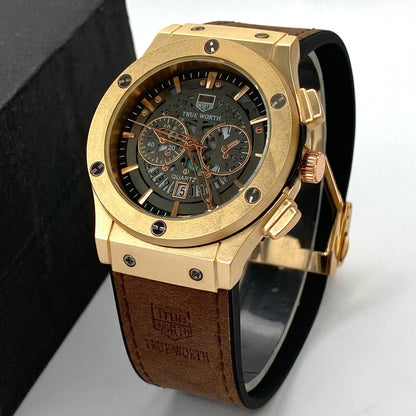 TRUE WROTH - Leather Strap - Men's Watch - H-0004