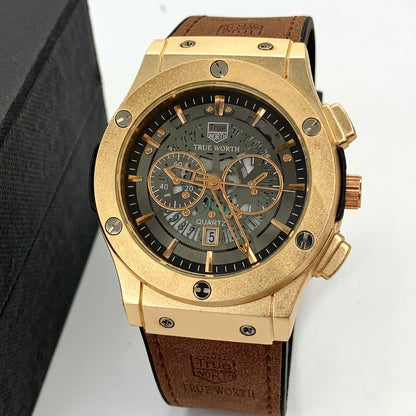 TRUE WROTH - Leather Strap - Men's Watch - H-0004