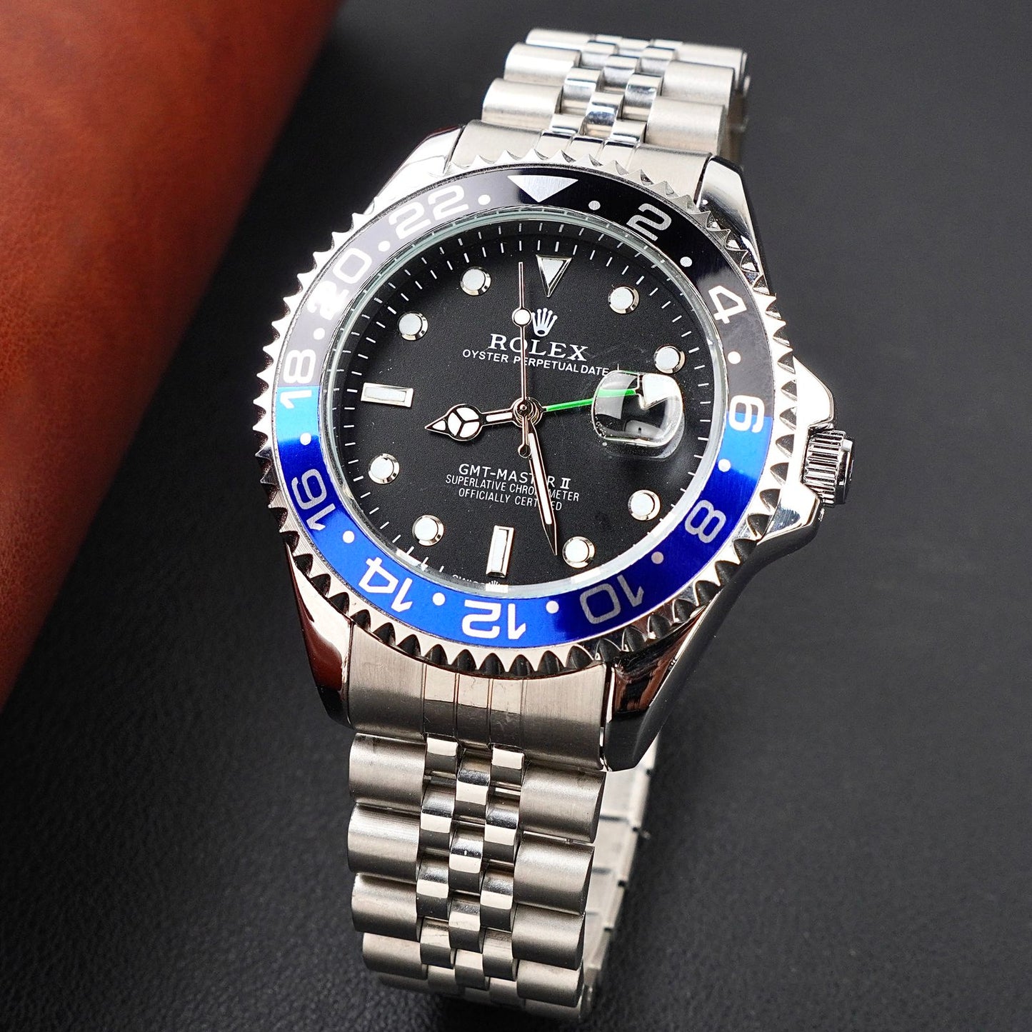 RLX-Premium Quality Watch-Stainless Steel Blue/Black Jubilee Edition